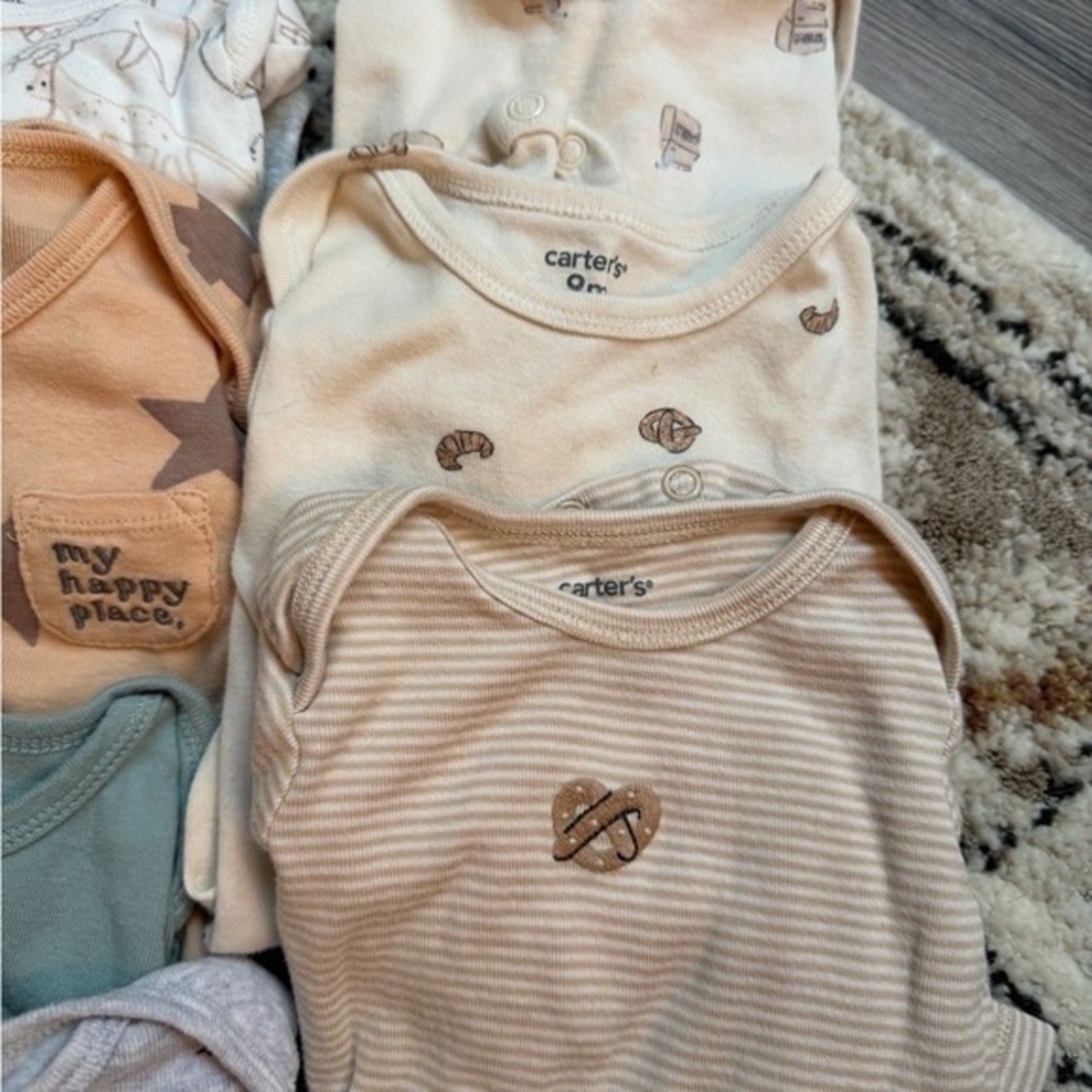 Gerber Baby Bodysuits - Cream, Tan, Blue - Picture 4 of 6
